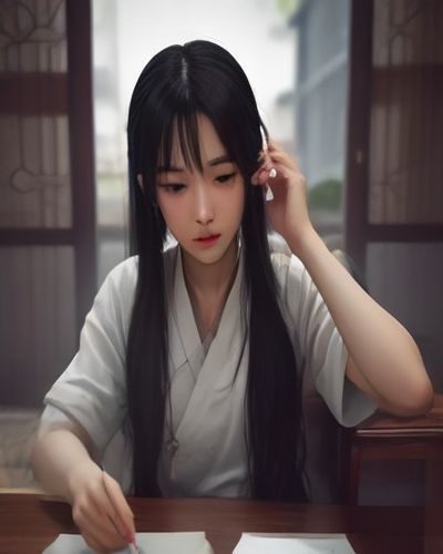 音乐创作者在昏黄台灯下伏案写词，桌上散落着手写歌词草稿与老旧照片，呈现男孩歌词诞生的创作氛围